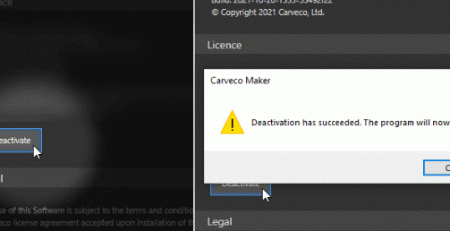 Deactivate carveco licence